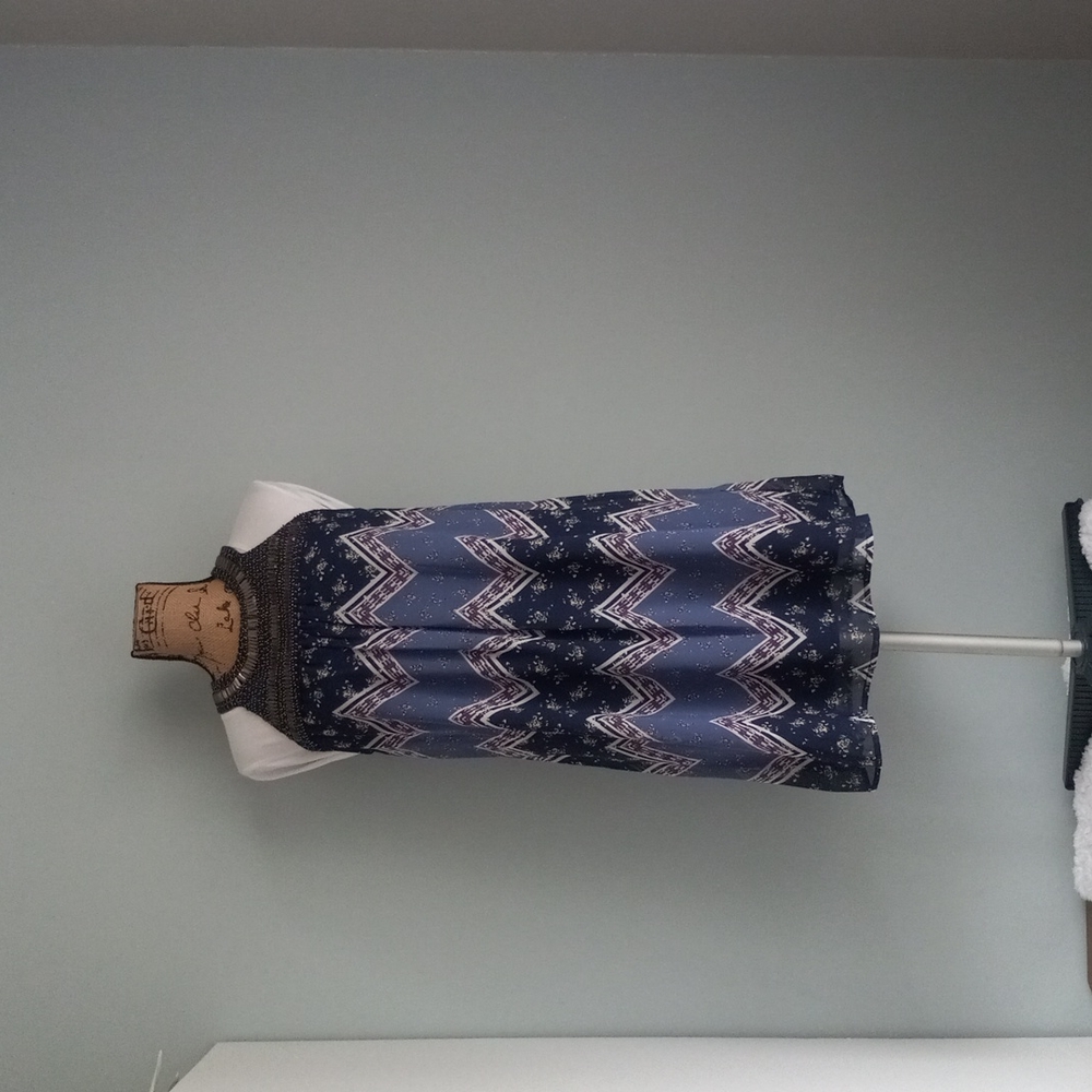 XHILARATION Womens Blue Embellished Sleeveless Dress Size M